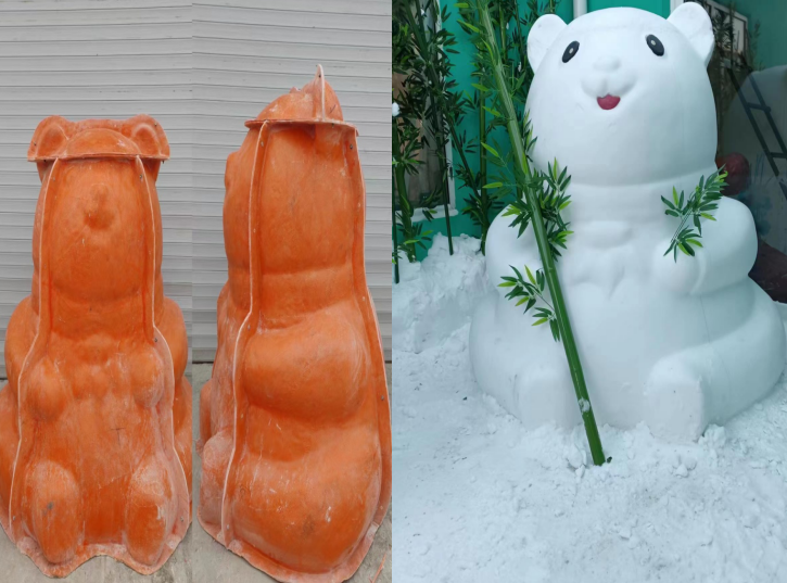 Bamboo-hugging giant panda mold